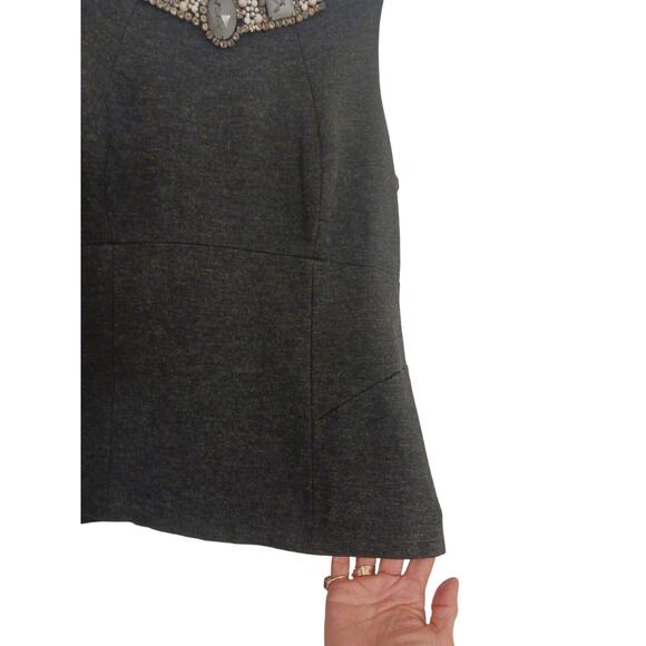 Cabi Top Size 12 Gray The Glitz Shell Sleeveless Beaded Career FLAW Read - Picture 5 of 7
